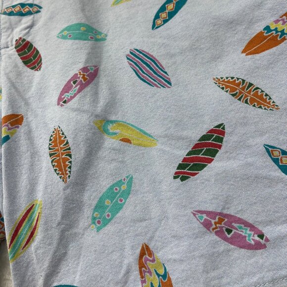 Dockers Chino Shorts Men's Size 44 All Over Surfboard Print Chambray 100% Cotton - Picture 5 of 11